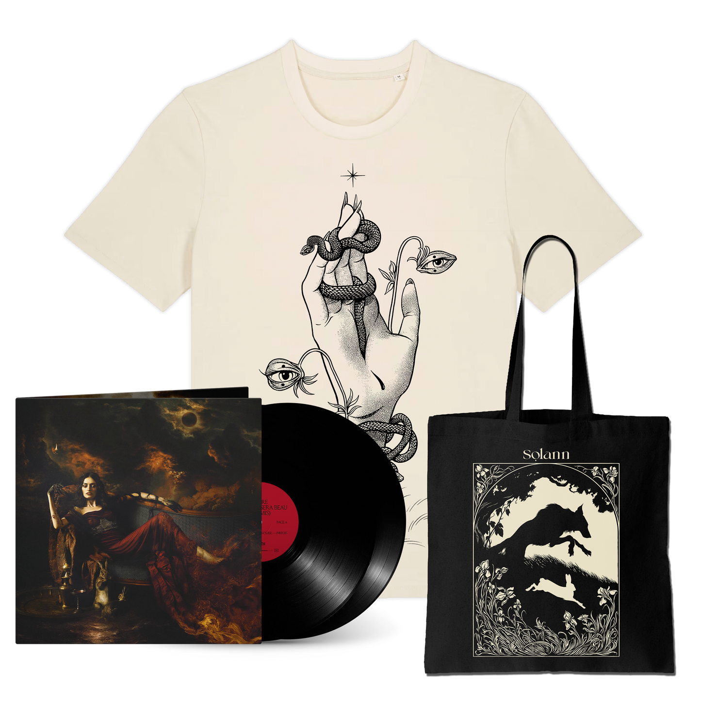 SUPERPACK PREMIUM DOUBLE VINYLE, TEXTILE AU CHOIX ET TOTE BAG